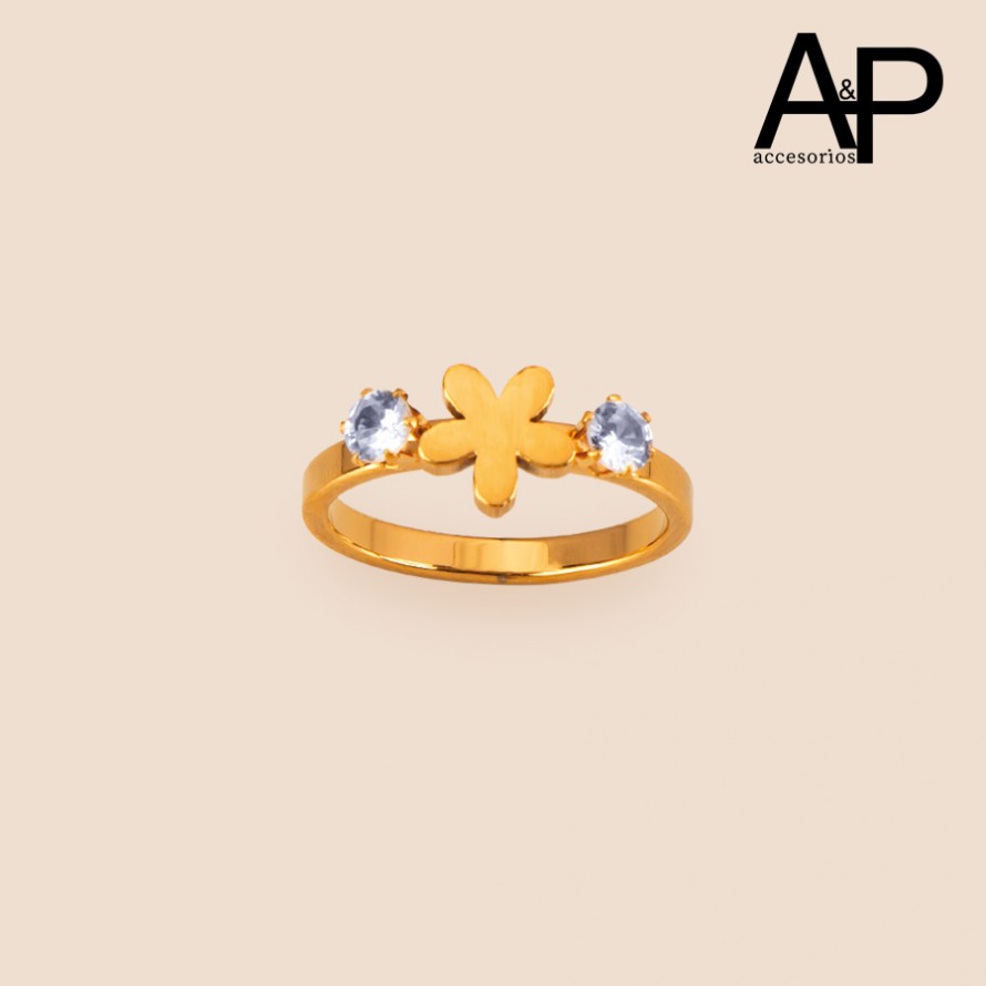 DAP0222-ANILLO FLOR CON  CIRCON