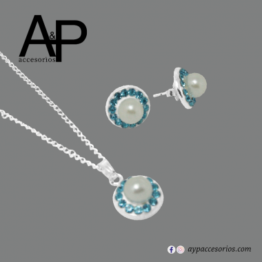 MT317- JUEGO CIRCONES AZULES