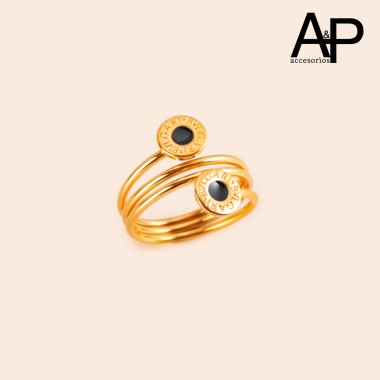 DAP0203-ANILLO 3 VUELTAS ONIX BULGARI