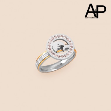 DAP0178-ANILLO ARO DELFIN CON ZIRCONES