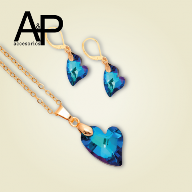 MT257- JUEGO CRISTAL CORAZON