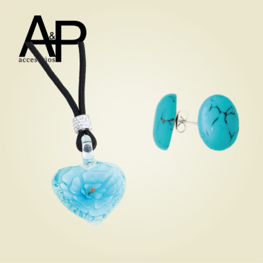 MT254- JUEGO CRISTAL AZUL...