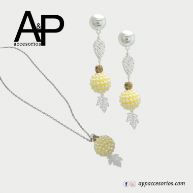 MT316- JUEGO PERLA BEIGE