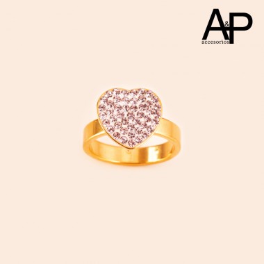 DAP0221-ANILLO CORAZON CON MICROZIRCONES