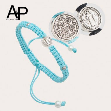 MT086- PULCERA TEJIDA AZUL...