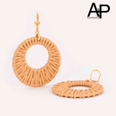 AP37-ARETES CIRCULO BEIGE...