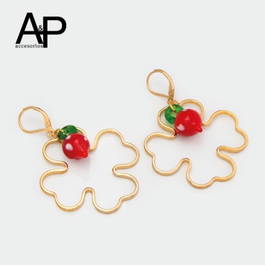 MT071- ARETES TREBOL CON FRUTA