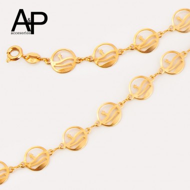 EAP487- TOBILLERA DORADA OLAS