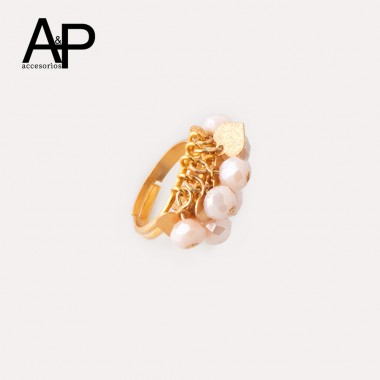 MT133- ANILLO MURANO BEIGE,...