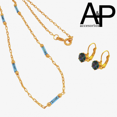 EAP516- JUEGO CRISTAL AZUL