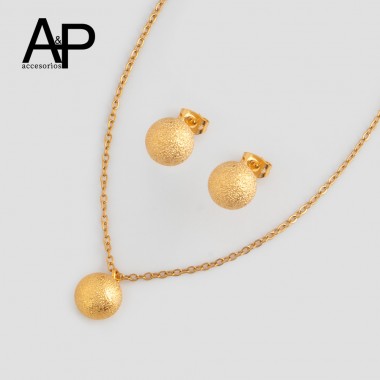 MT232- JUEGO BOLA FOSCA DORADO